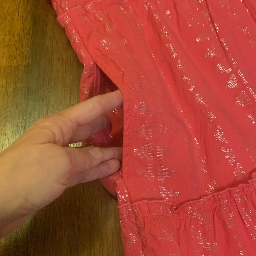 Versona Dress Small Broght Pink Sleeveless Silver shiny detail Pockets - Picture 7 of 8
